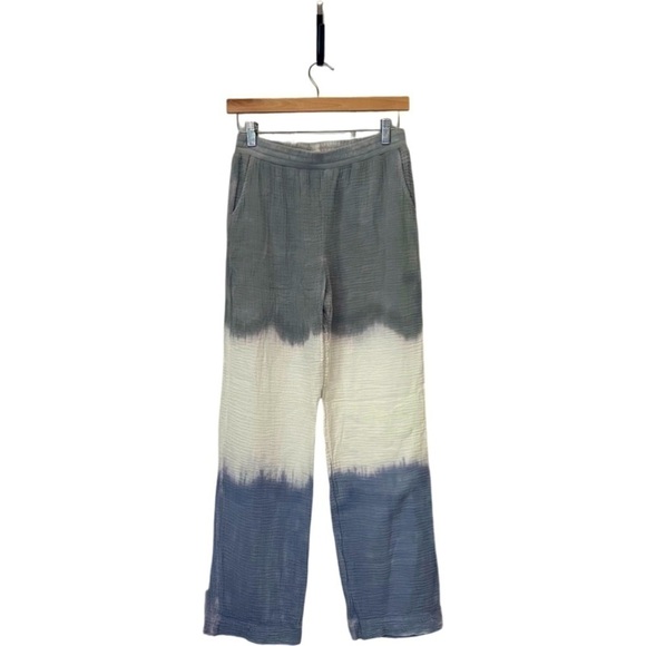 NWT Red Haute | Ombré Loungewear PJ Pants Gauze Slub Cotton Sz XS Comfy Wide Leg - Picture 2 of 8